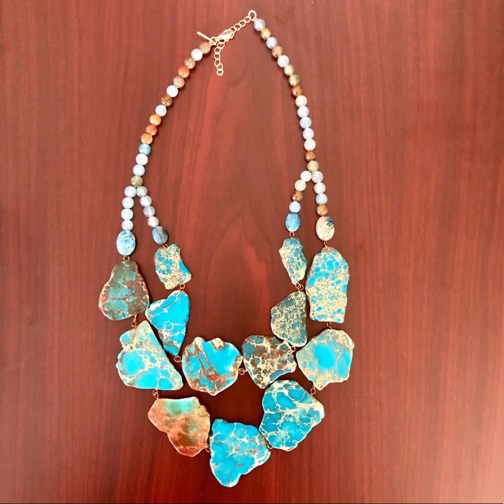 Panacea Chunky Turquoise Double Layer Necklace